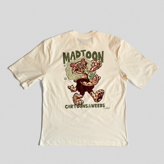 Pug Cartoons&Weeds Oversized Off-White