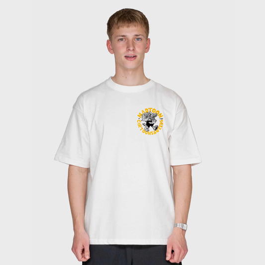 Pug Cartoon&Weed Oversized Off-White