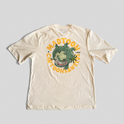 Alligator Cartoons&Weeds Oversized Off-White