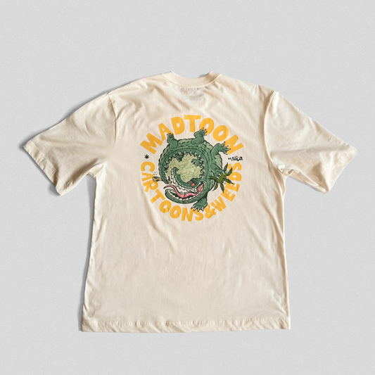 Alligator Cartoons&Weeds Oversized Off-White