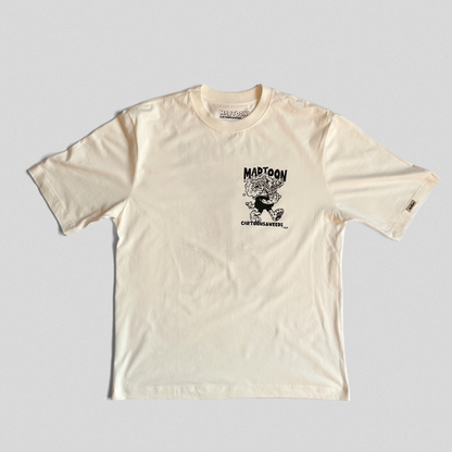 Pug Cartoons&Weeds Oversized Off-White